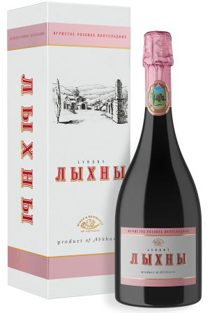 Вино ЛЫХНЫ, игристое розовое полусладкое