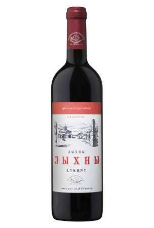 Вино ЛЫХНЫ, красное полусладкое